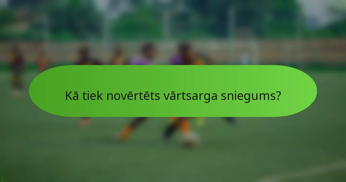 Kā tiek novērtēts vārtsarga sniegums?