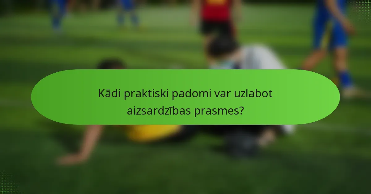 Kādi praktiski padomi var uzlabot aizsardzības prasmes?